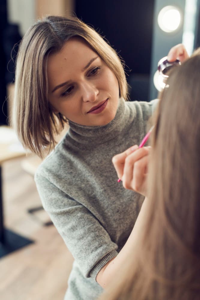 Makeup artist at work