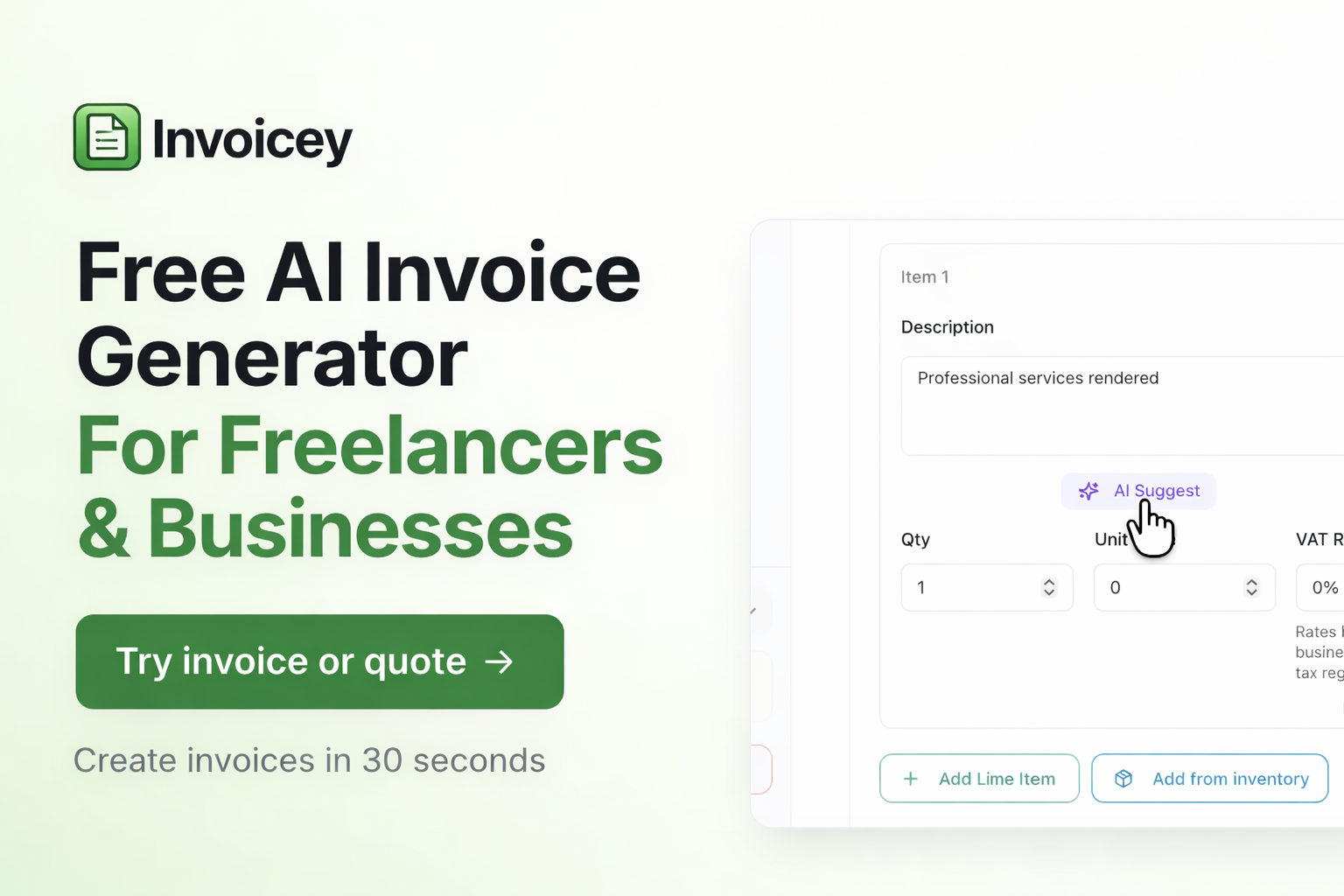 Invoicey.io Screenshot