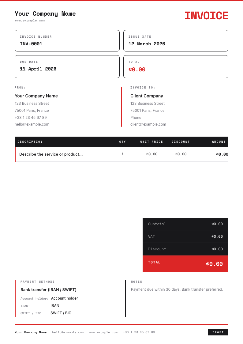 Architecture Geometric invoice template preview